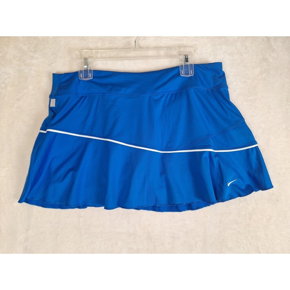 Nike Women's XL Skirt Skorts Athletic Tennis Royal Blue Ruffle  Pull On Logo